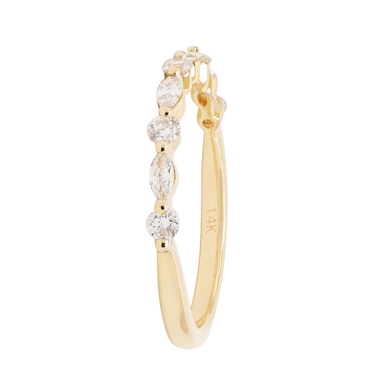 Daydream Round and Marquise Diamond Band in 14kt Yellow Gold (1/3ct tw)