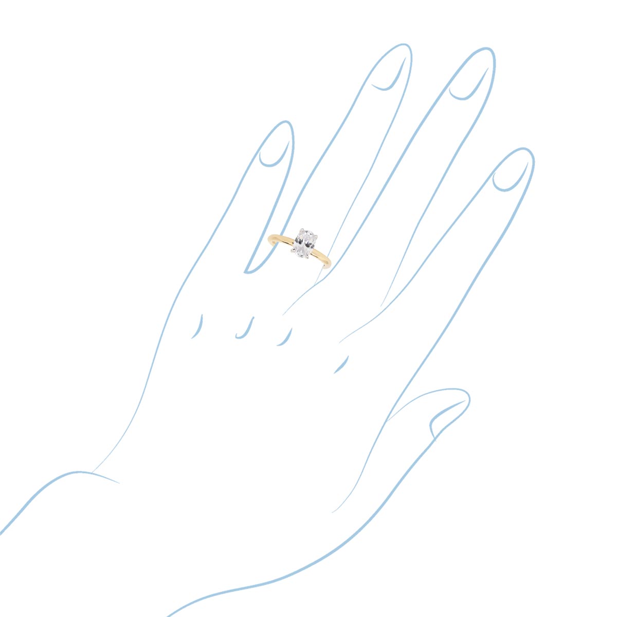 Daydream Oval Diamond Setting in 14kt Yellow Gold (1/20ct tw)