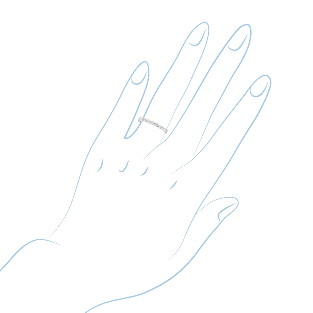 Memoire Petite Prong Diamond Band in Platinum (1/2ct tw)