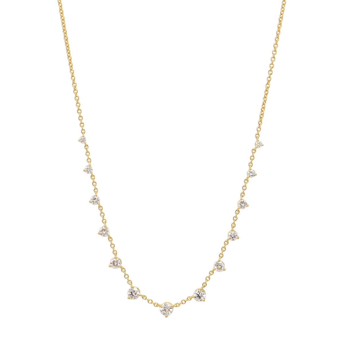 Memoire Diamond Station Necklace in 18kt Yellow Gold (3/4ct tw)