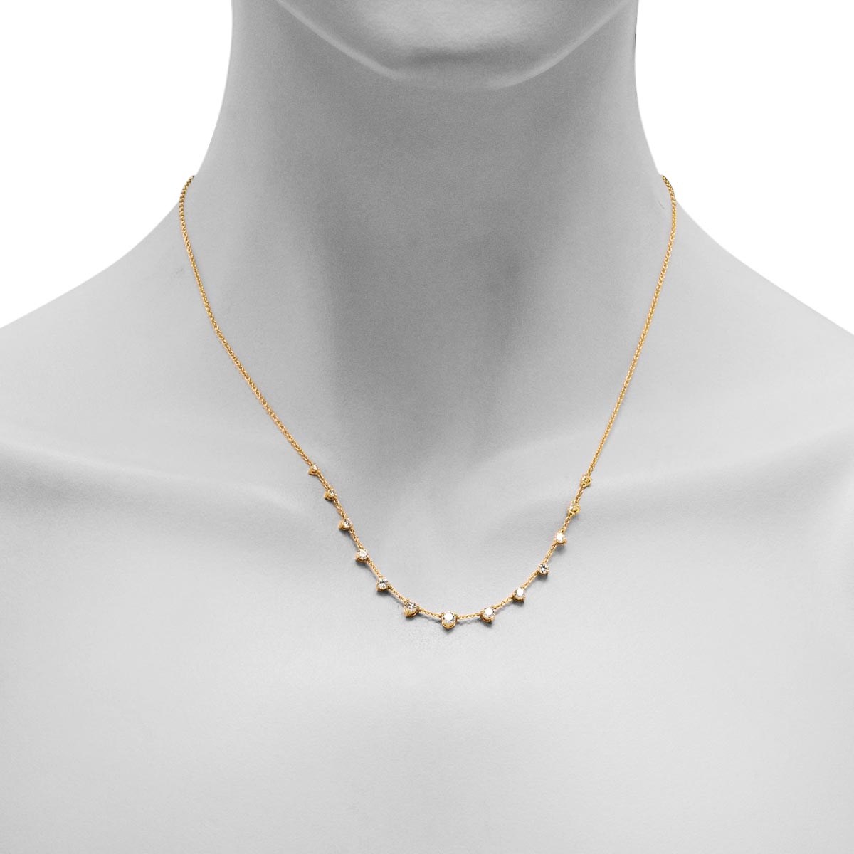 Memoire Diamond Station Necklace in 18kt Yellow Gold (3/4ct tw)
