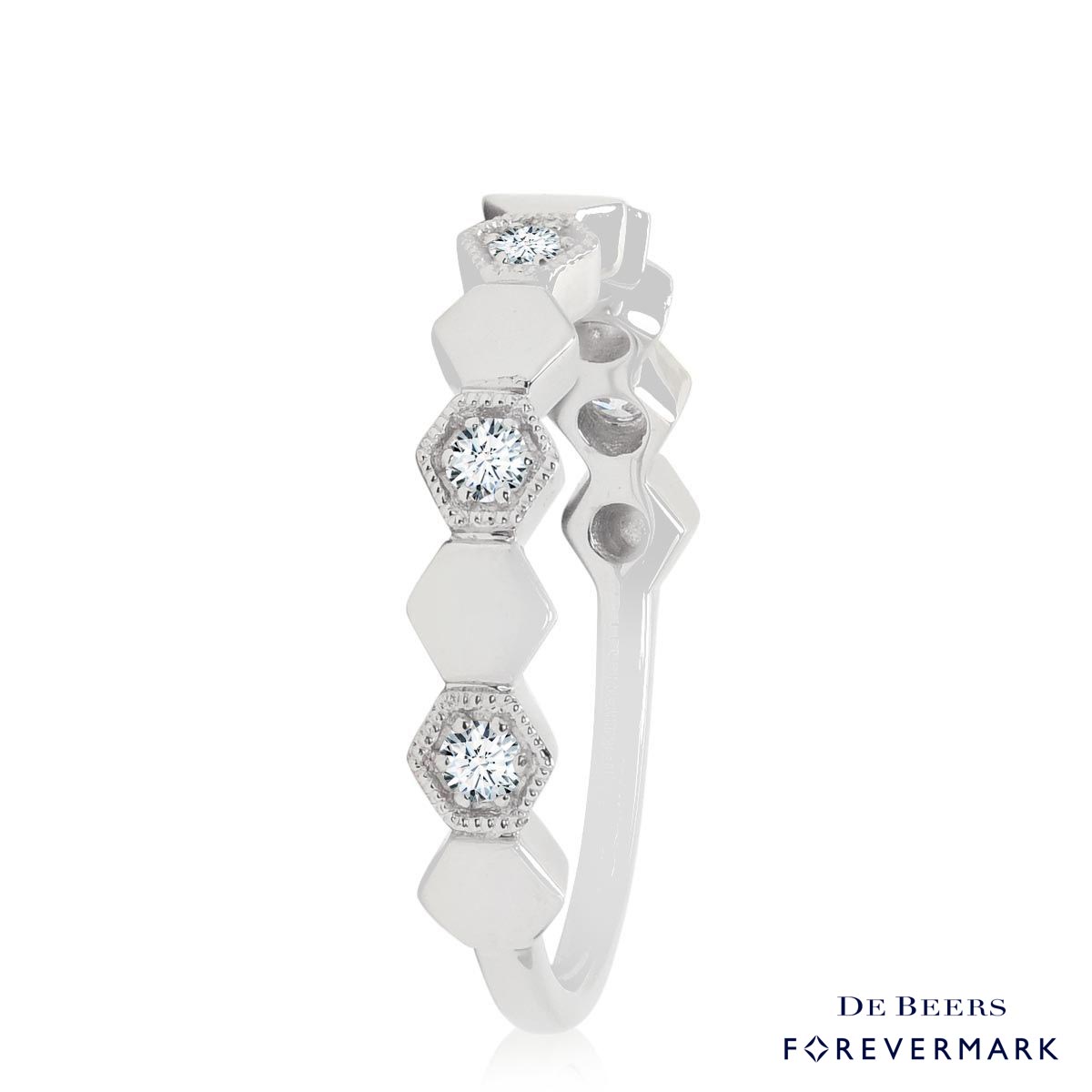 Forevermark Diamond Hexagon Stacking Band in 18kt White Gold (1/7ct tw)
