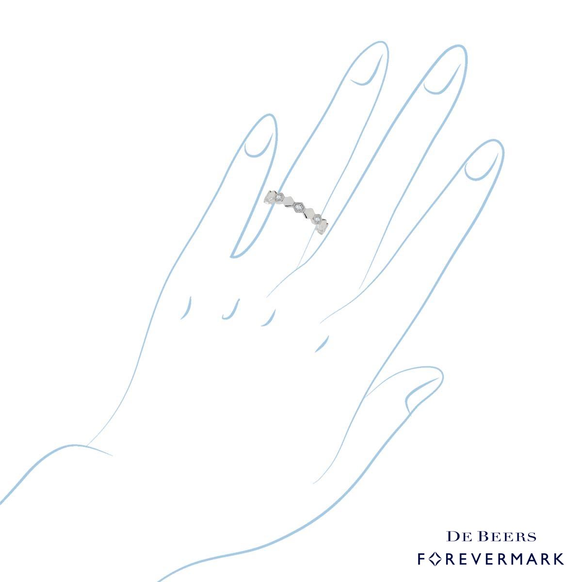 Forevermark Diamond Hexagon Stacking Band in 18kt White Gold (1/7ct tw)