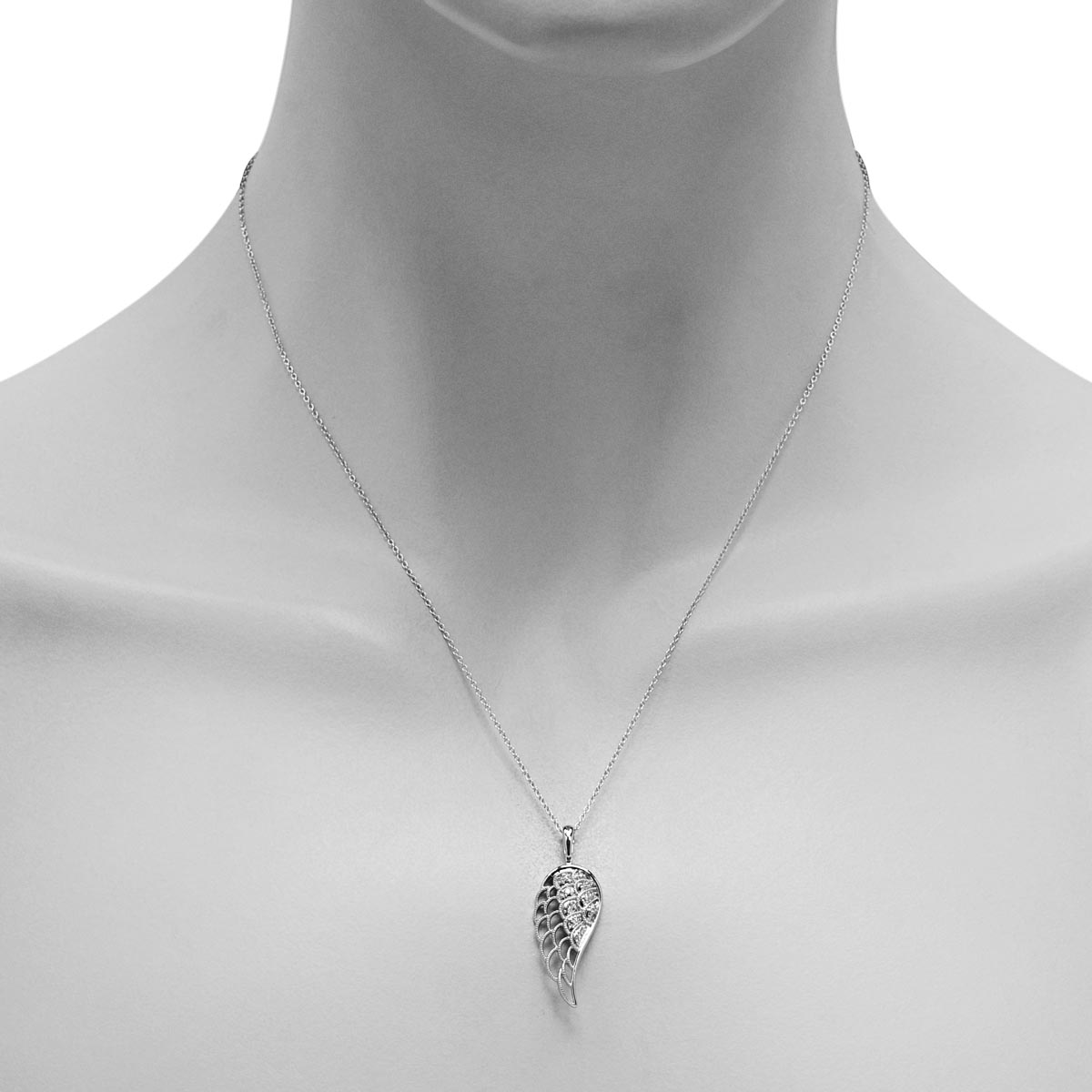 Diamond angel wing necklace hot sale