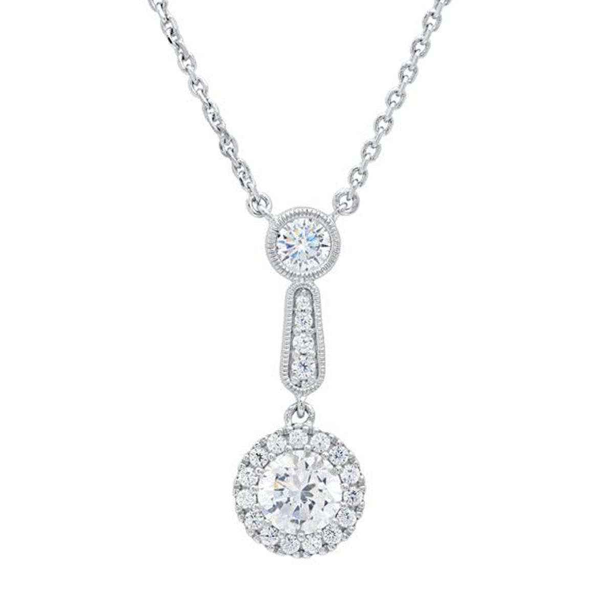 Andrew Prince by Crislu Crystal Drop Halo Necklace