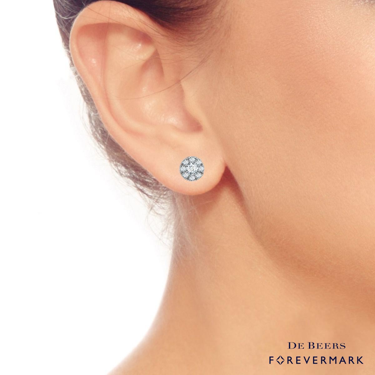 Forevermark Eternal Collection Diamond Halo Earrings in 18kt White Gold (1/3ct tw)