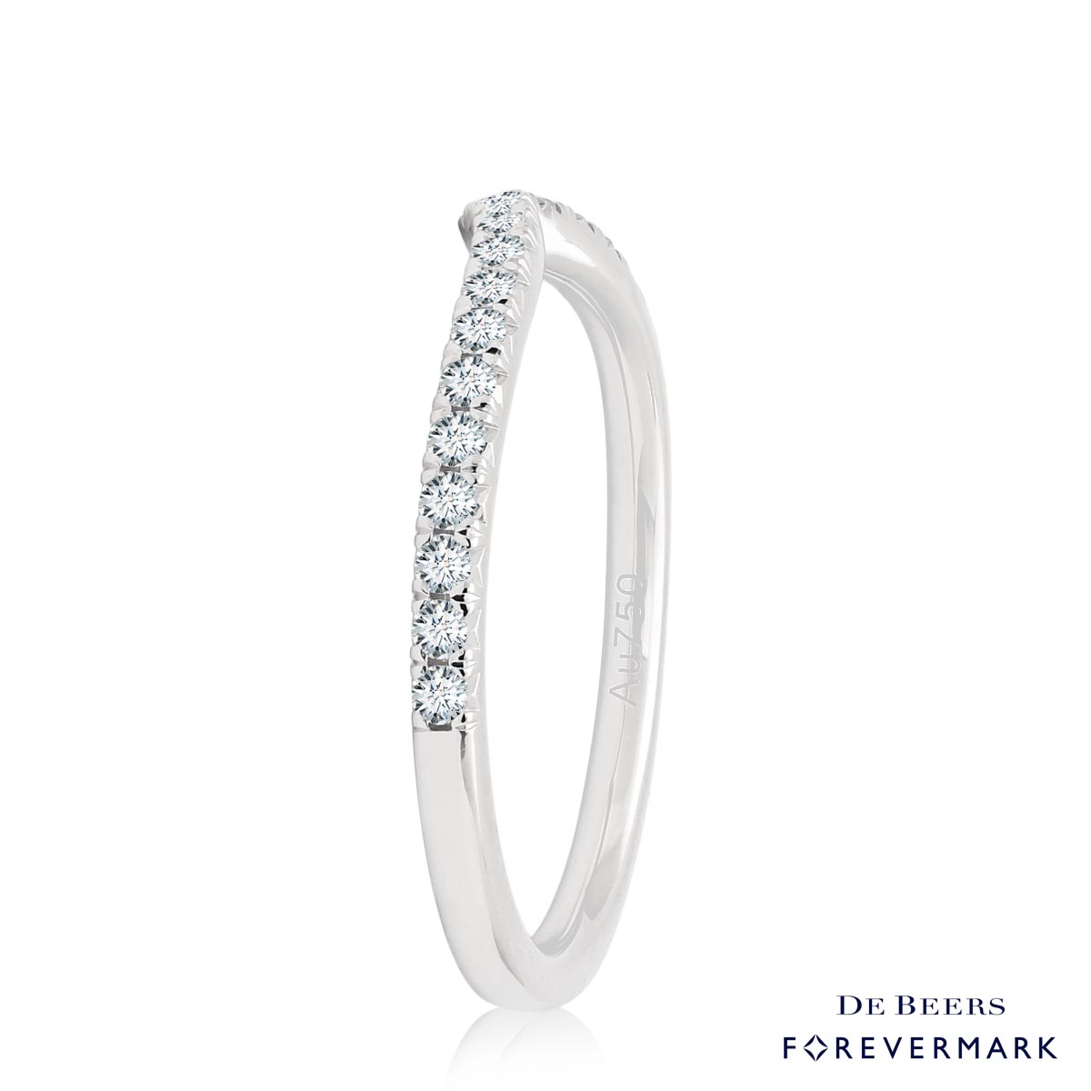 Diamond Curved French Pave Band in 18kt White Gold (1/4ct tw)