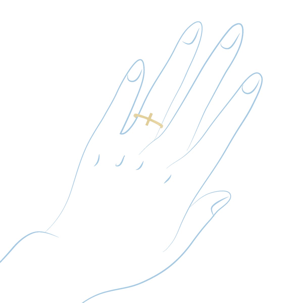 Cross Ring in 14kt Yellow Gold (Size 7)