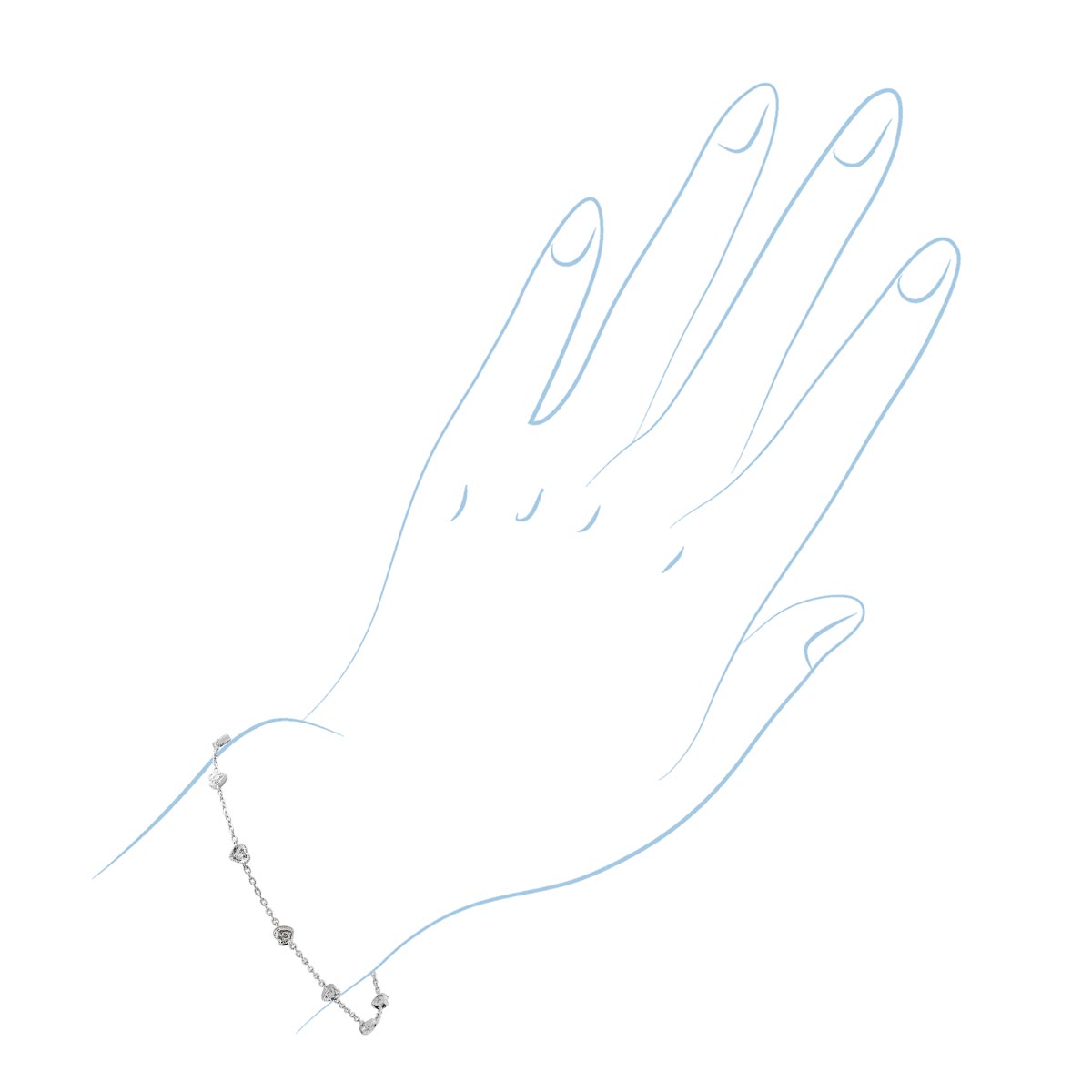 Diamond Heart Bracelet in 10kt White Gold (1/7ct tw)