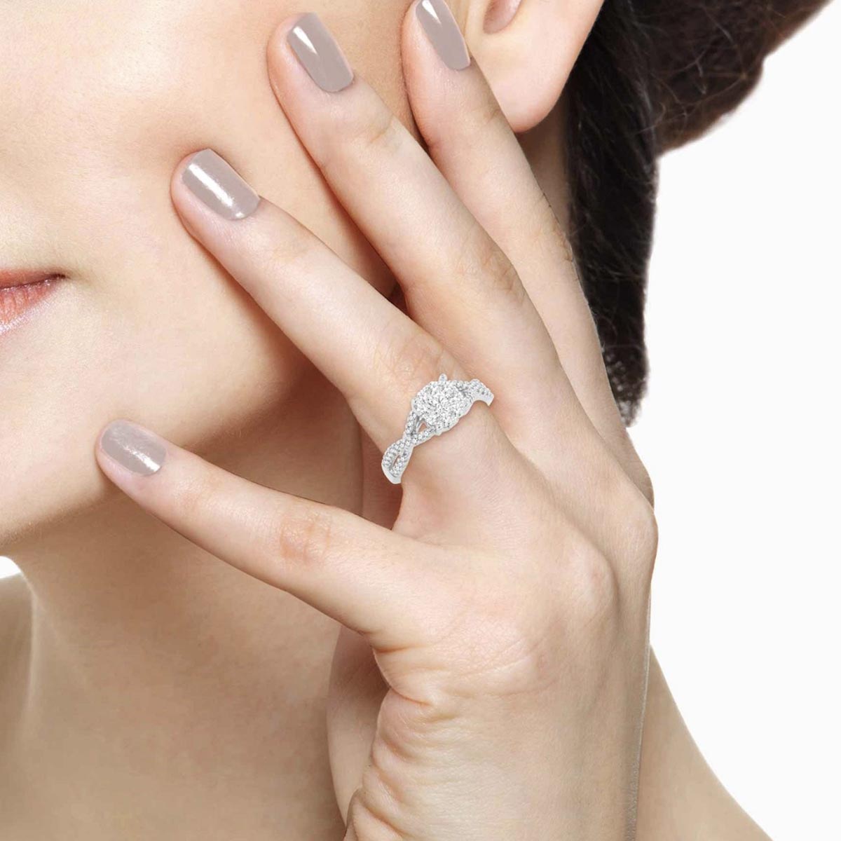 Lovebright Diamond Engagement Ring in 14kt White Gold (5/8ct tw)