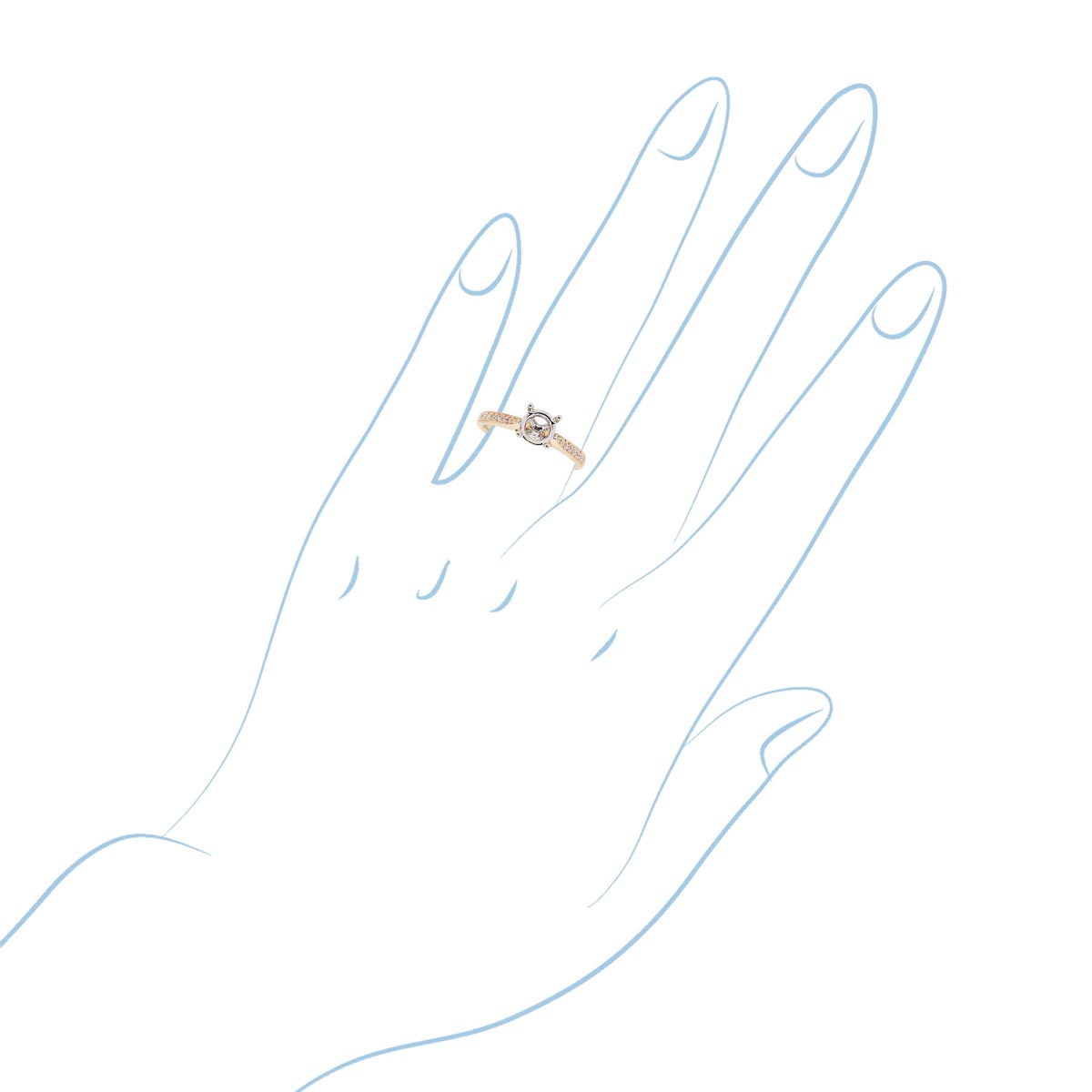 Daydream Diamond Engagement Ring Setting in 14kt Yellow Gold