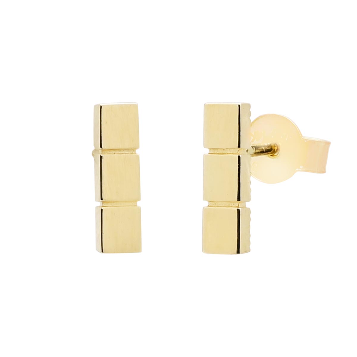 Bar Stud Earrings in 14kt Yellow Gold