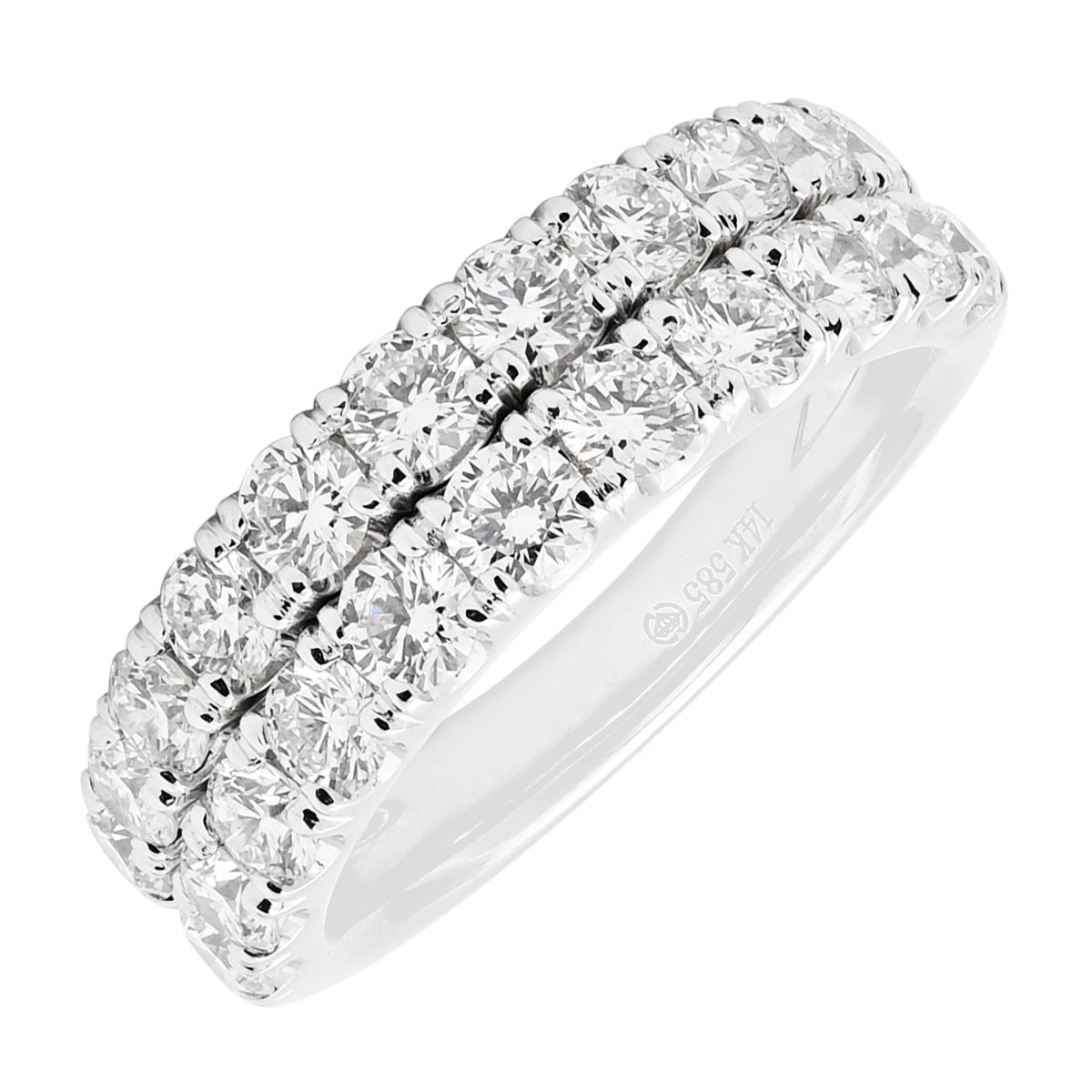 Diamond Two Row Band in 14kt White Gold (2ct tw)