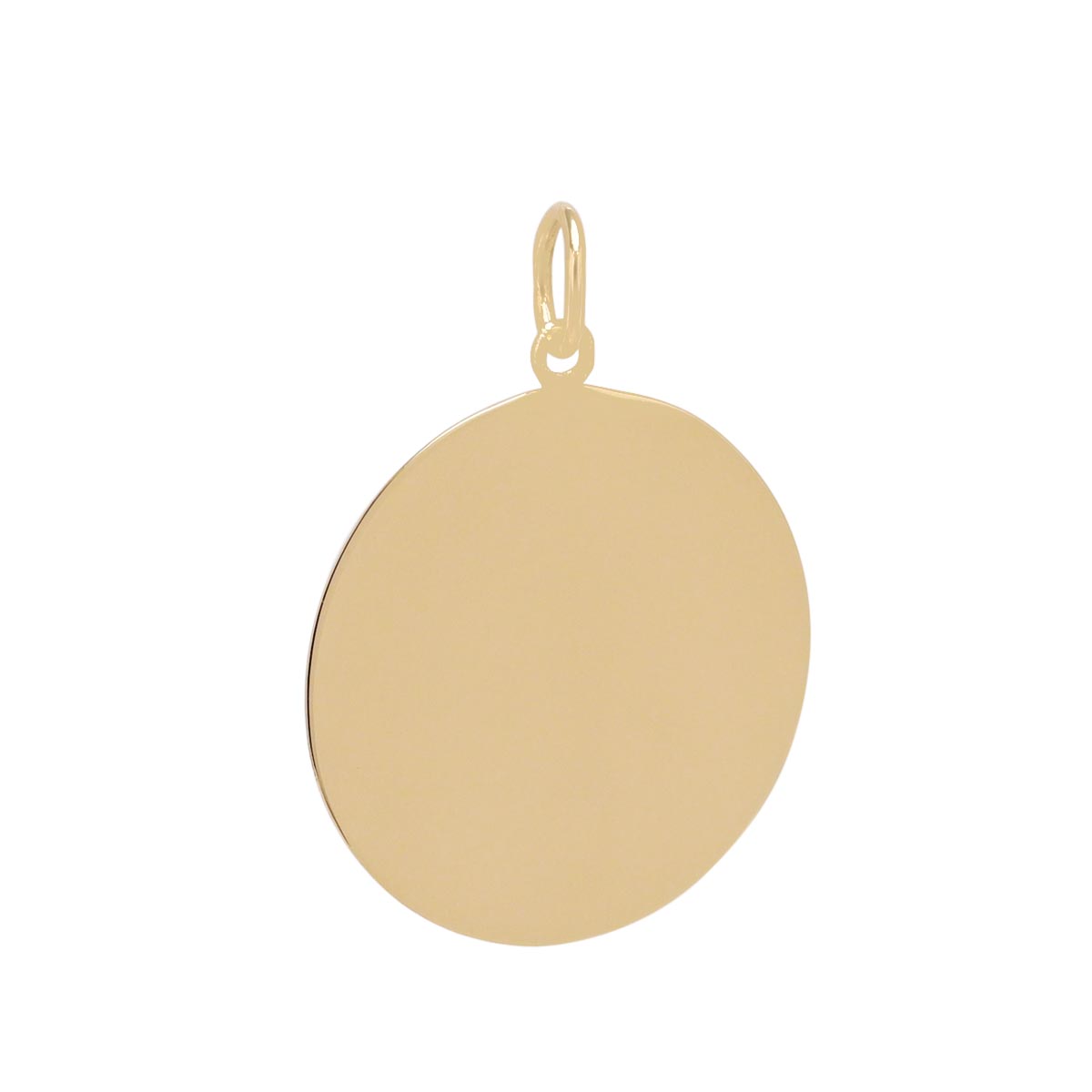 Engravable Round Disc Charm in 14kt Yellow Gold