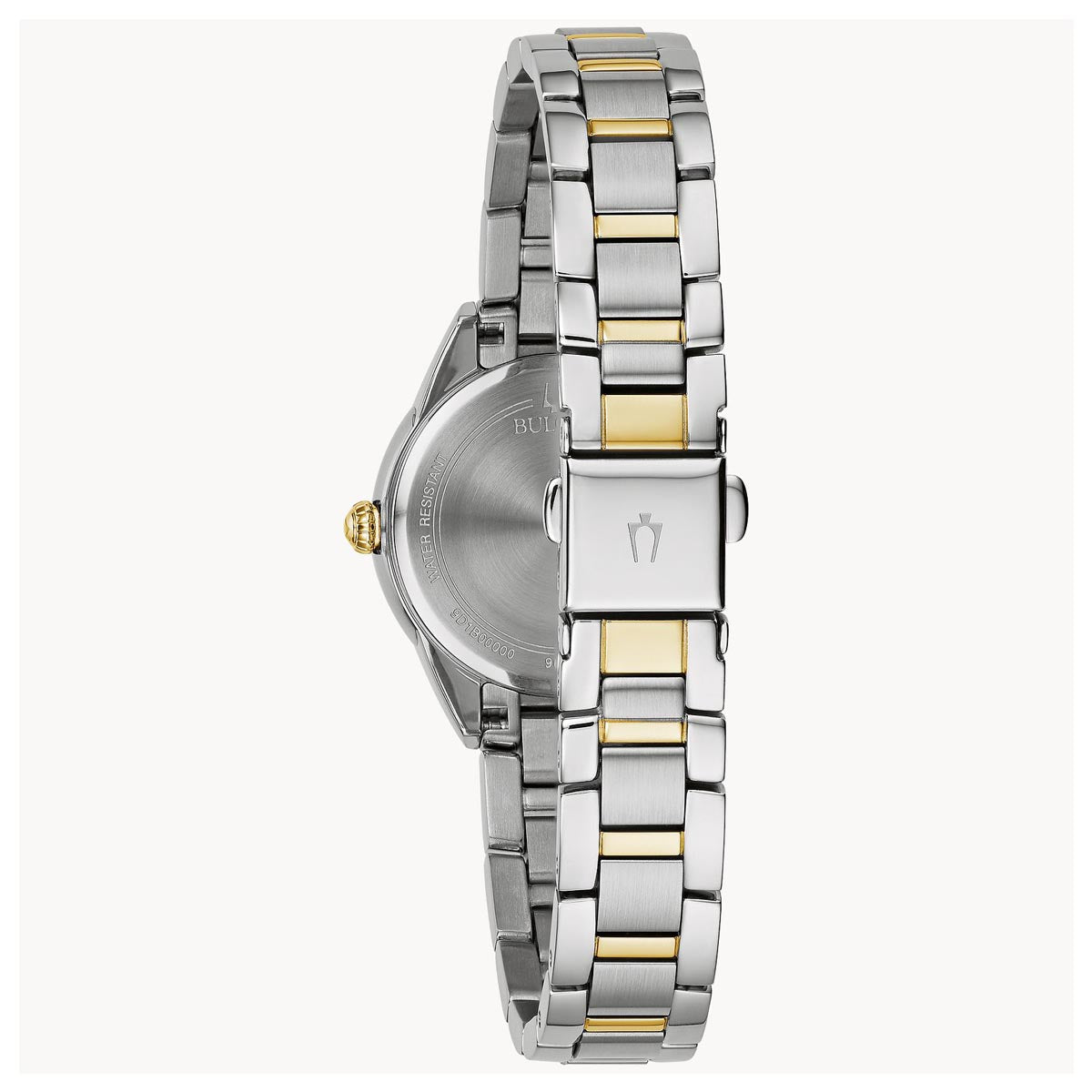 Bulova Sutton Ladies Watch with Silver Toned Dial and Stainless Steel and Yellow Gold Toned Bracelet (quartz movement)