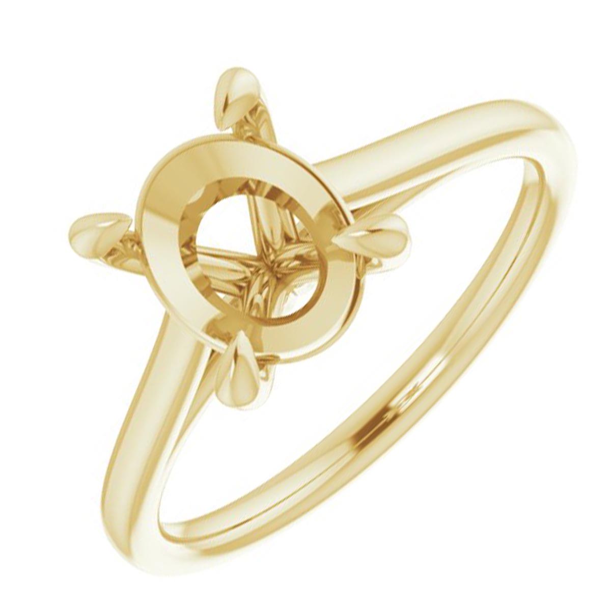 Oval Solitaire Engagement Ring Setting in 14kt Yellow Gold (9x7mm)