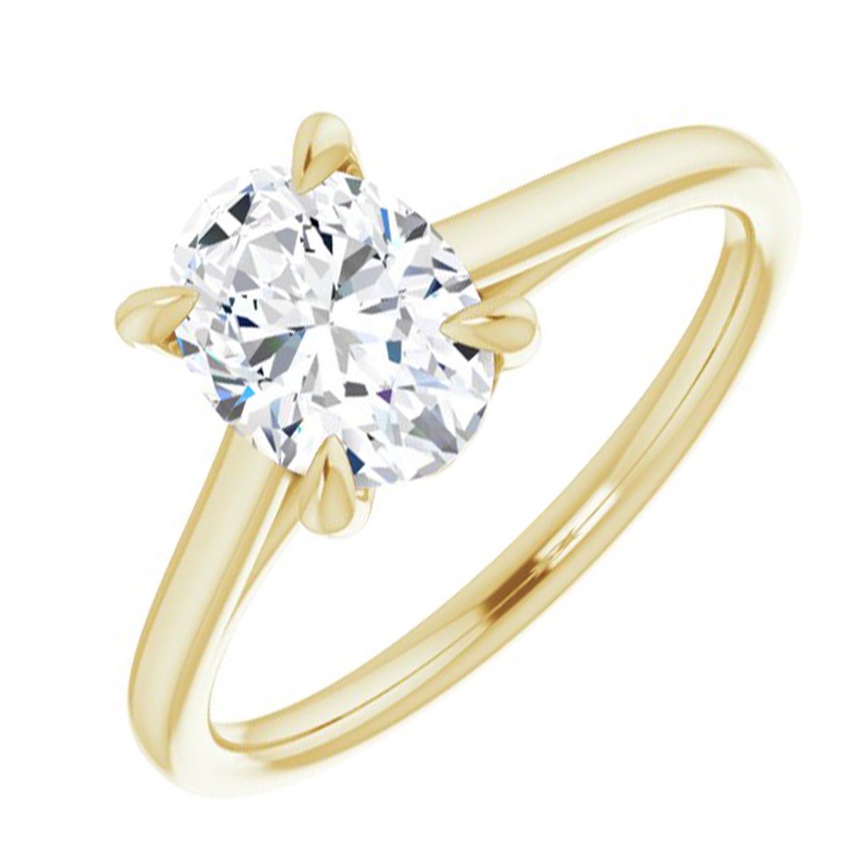 Oval Solitaire Engagement Ring Setting in 14kt Yellow Gold (9x7mm)