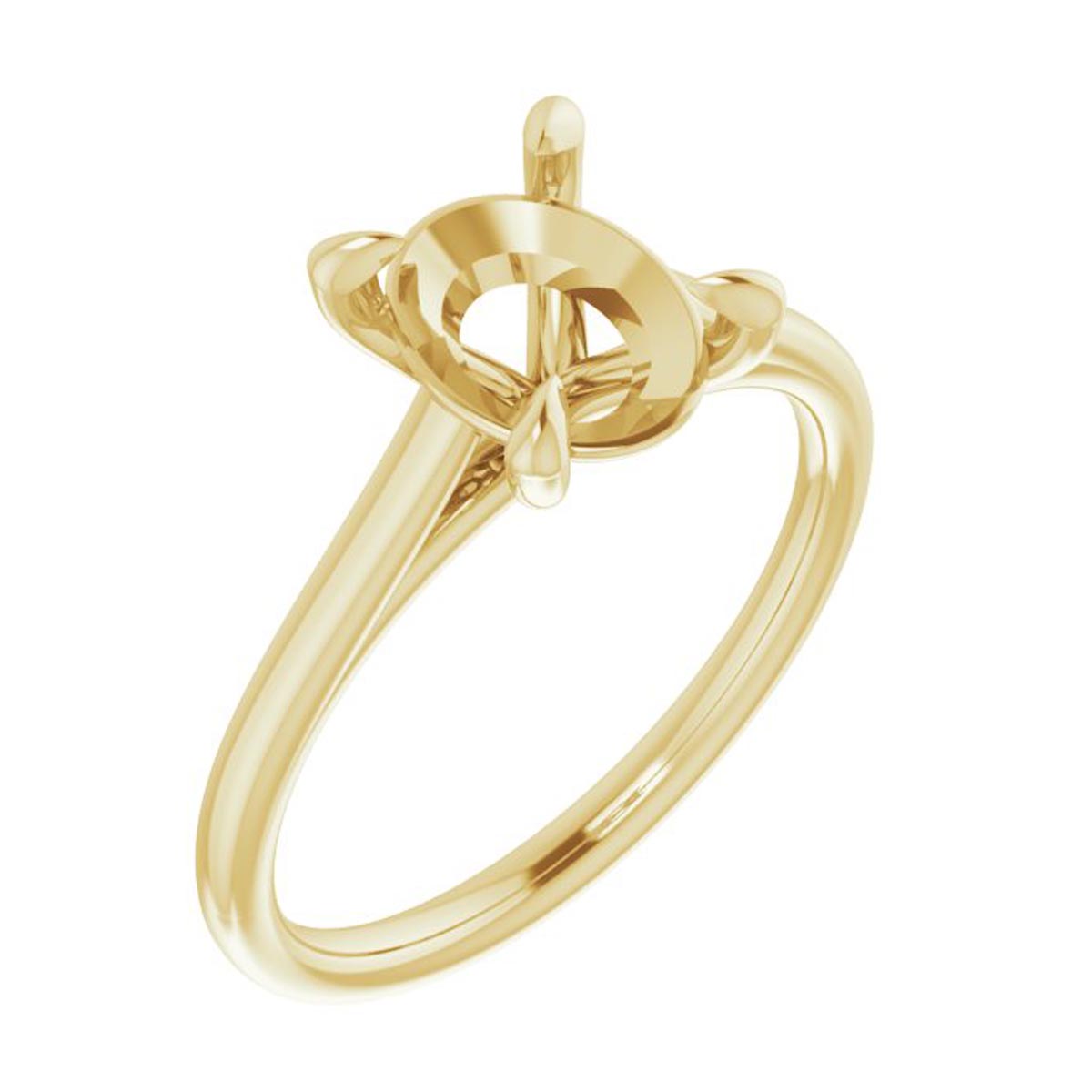 Oval Solitaire Engagement Ring Setting in 14kt Yellow Gold (9x7mm)
