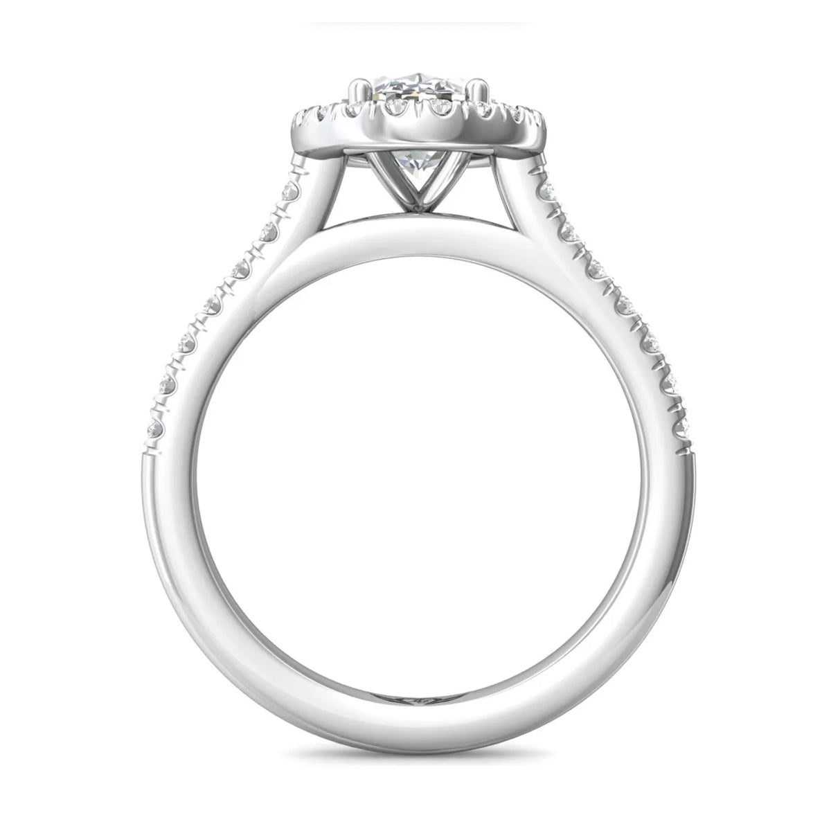 Martin Flyer Oval Diamond Engagement Ring Setting in 14kt White Gold (3/8ct tw)