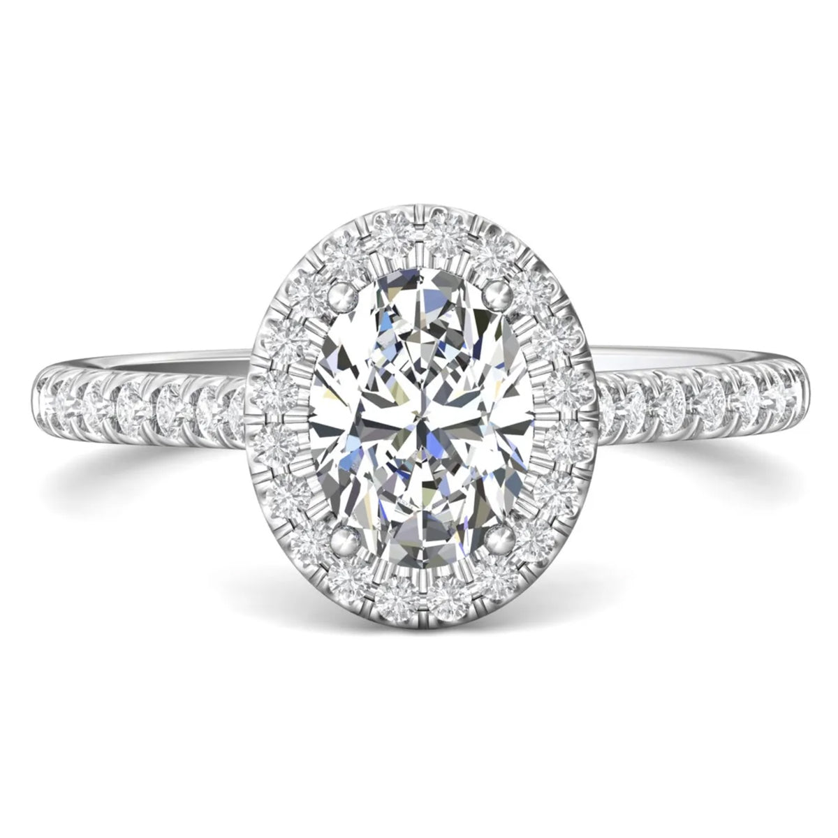 Martin Flyer Oval Diamond Engagement Ring Setting in 14kt White Gold (3/8ct tw)