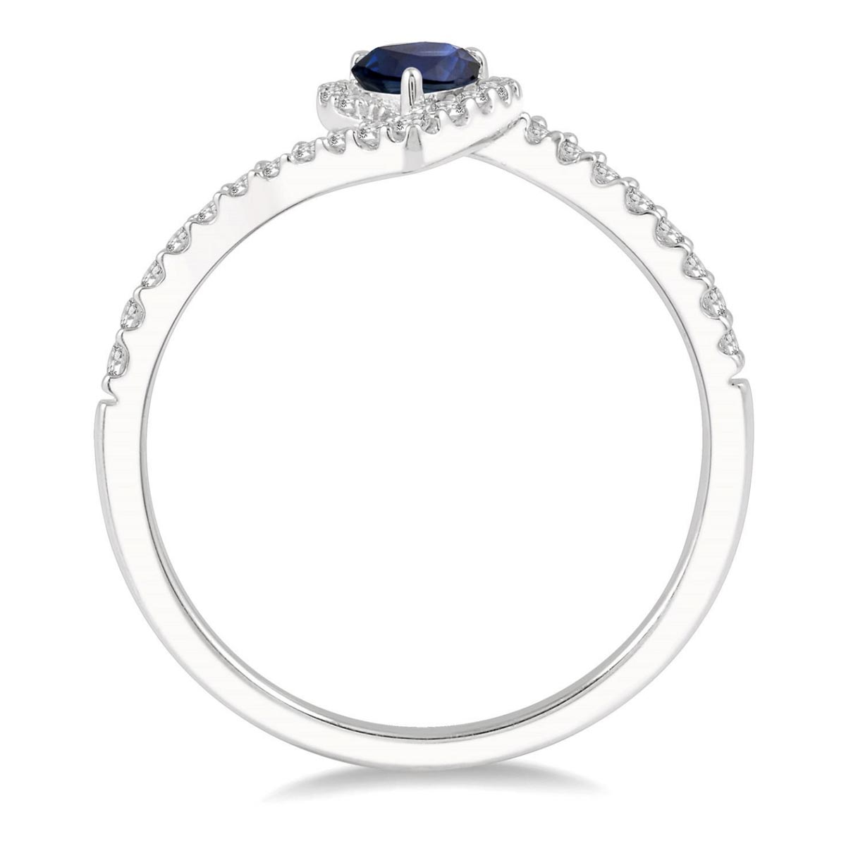 Sapphire Ring in 10kt White Gold with Diamonds (1/5ct tw)