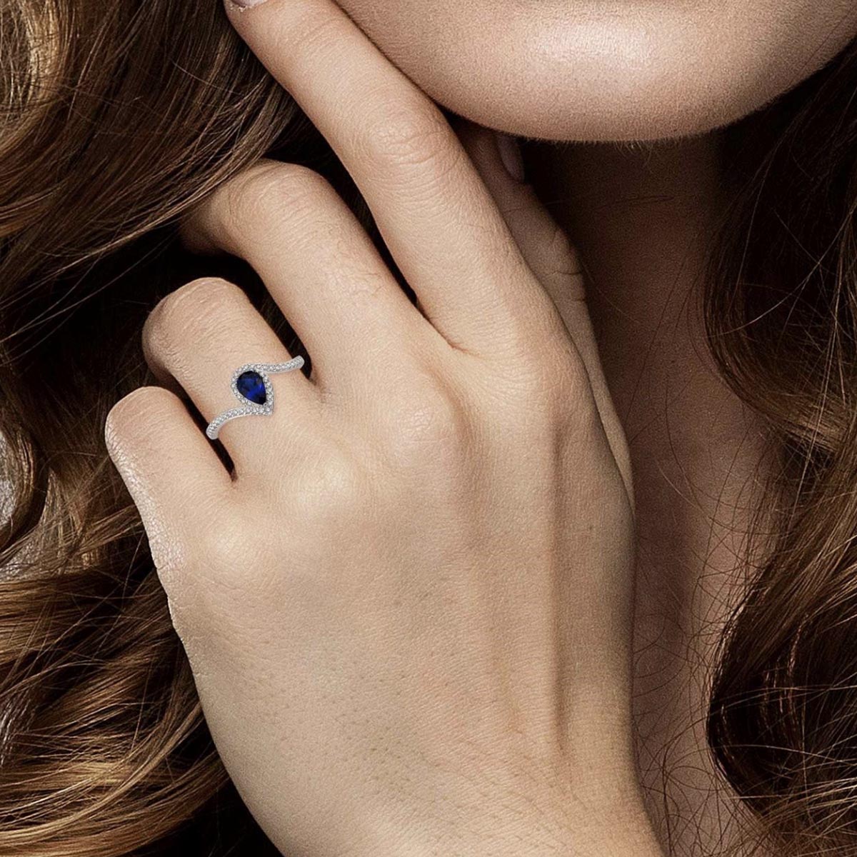 Sapphire Ring in 10kt White Gold with Diamonds (1/5ct tw)