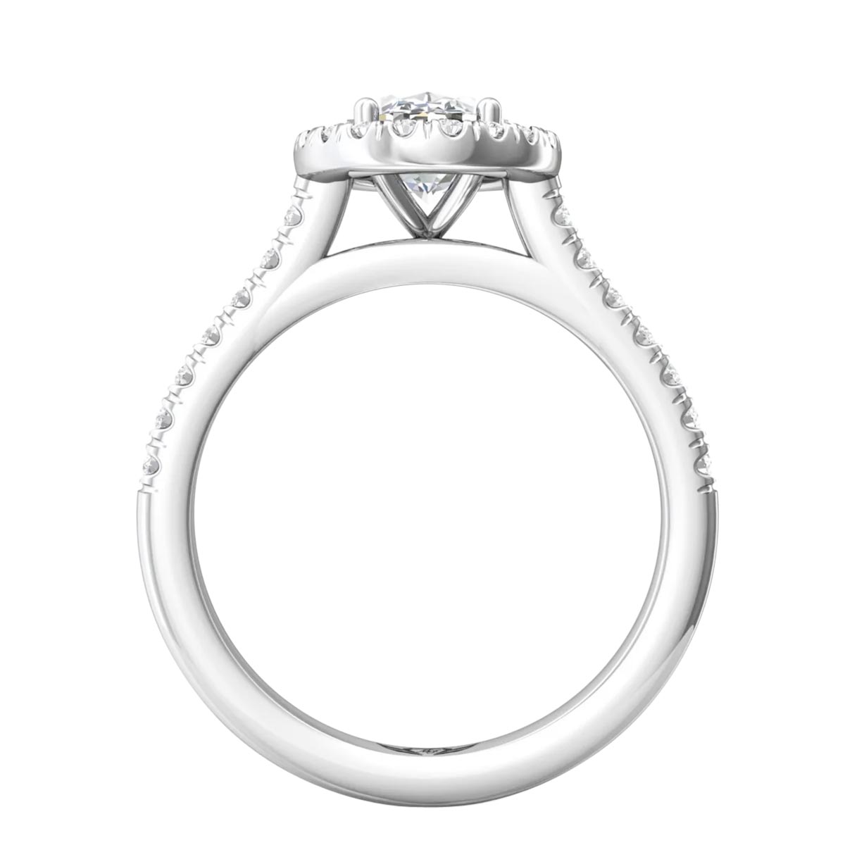 Oval Diamond Halo Engagement Ring in 14kt White Gold (1 1/3ct tw)