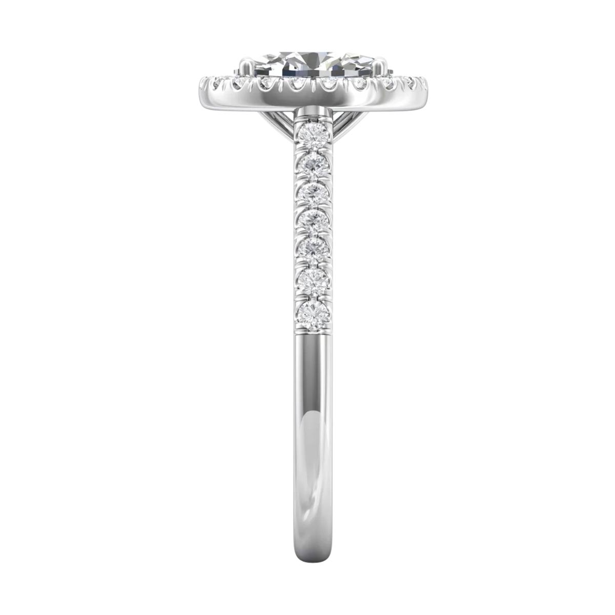 Martin Flyer Oval Diamond Halo Engagement Ring in 14kt White Gold (1 1/3ct tw)