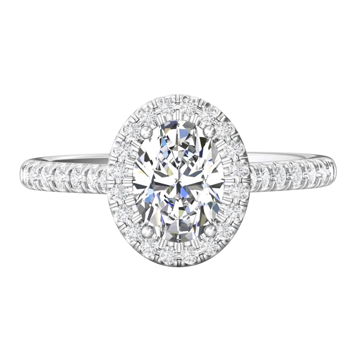 Oval Diamond Halo Engagement Ring in 14kt White Gold (1 1/3ct tw)