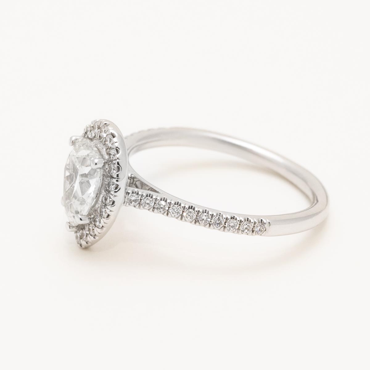 Martin Flyer Pear Diamond Halo Engagement Ring in 14kt White Gold (1 1/3ct tw)