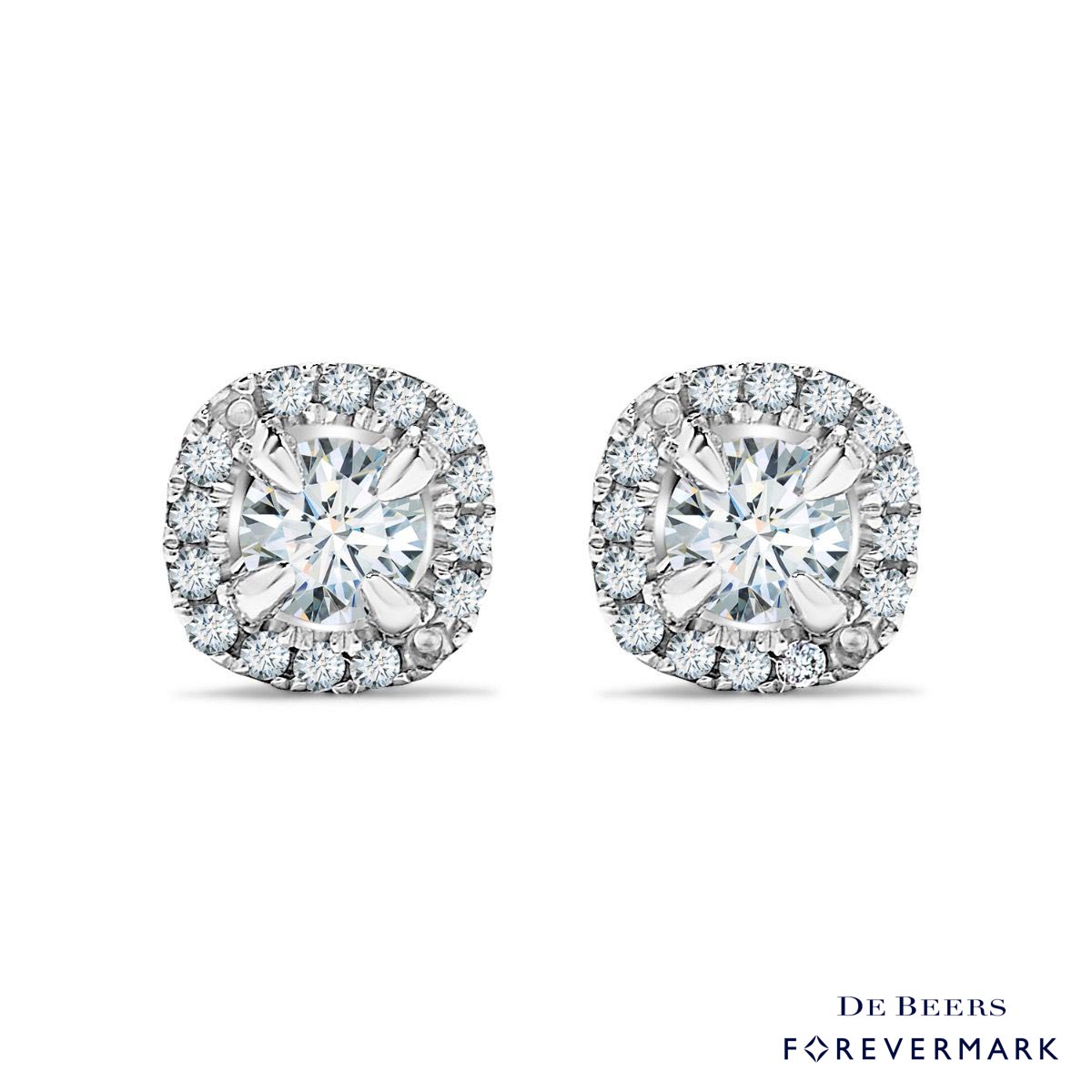 Forevermark Center of my Universe Diamond Cushion Halo Earrings in 18kt White Gold (1/3ct tw)