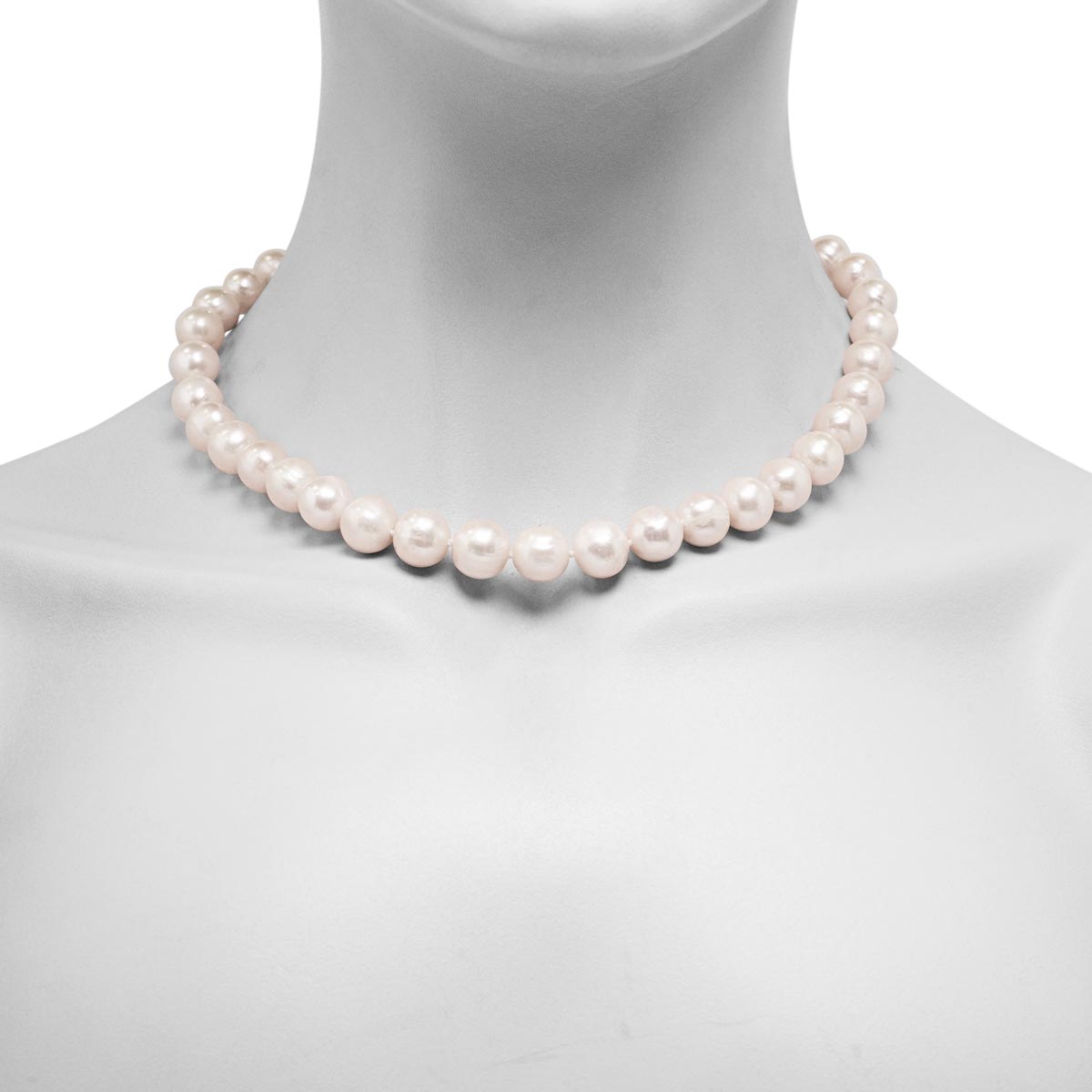 Cultured Freshwater Pearl Earrings and Necklace Set in Sterling Silver (11-12mm pearls)