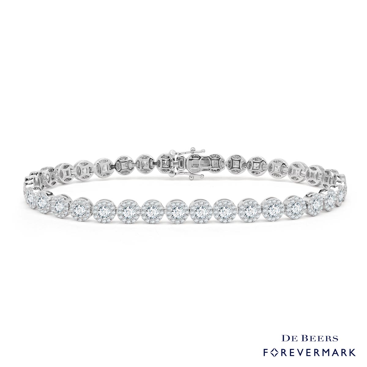 Forevermark Center of My Universe Diamond Halo Bracelet in 18kt White Gold (4 1/2ct tw)