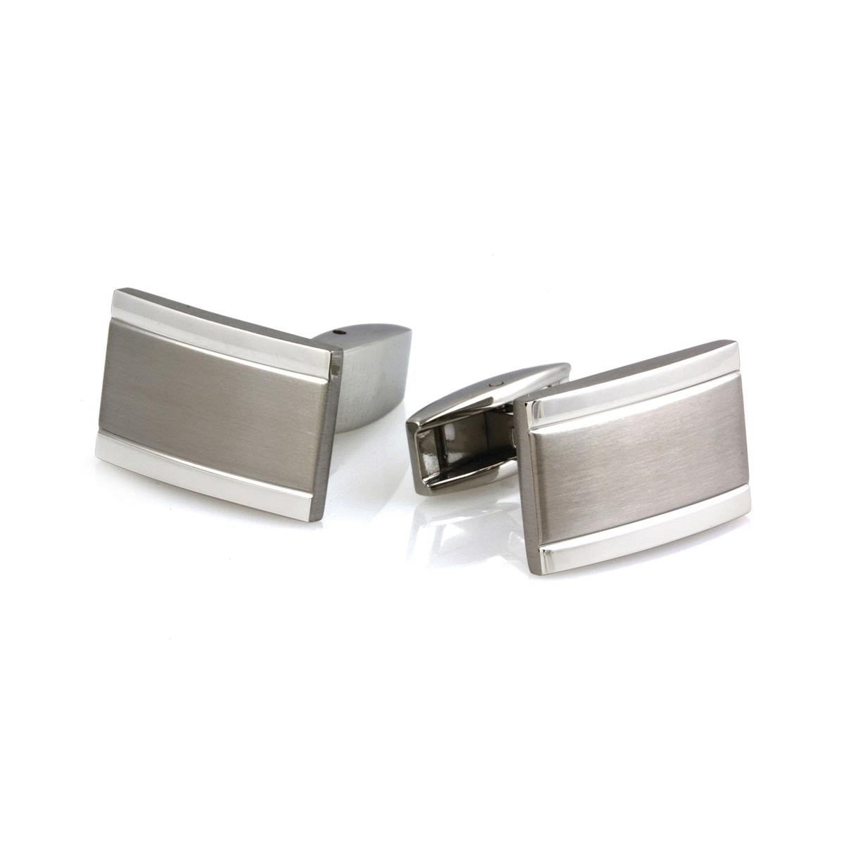 Stainless Steel Brushed Rectangle Cufflinks