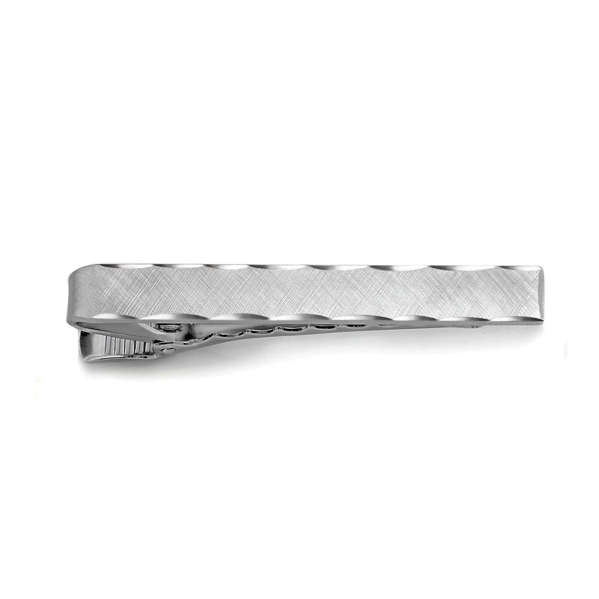 Stainless Steel Florentine Facet Cut Tie Bar