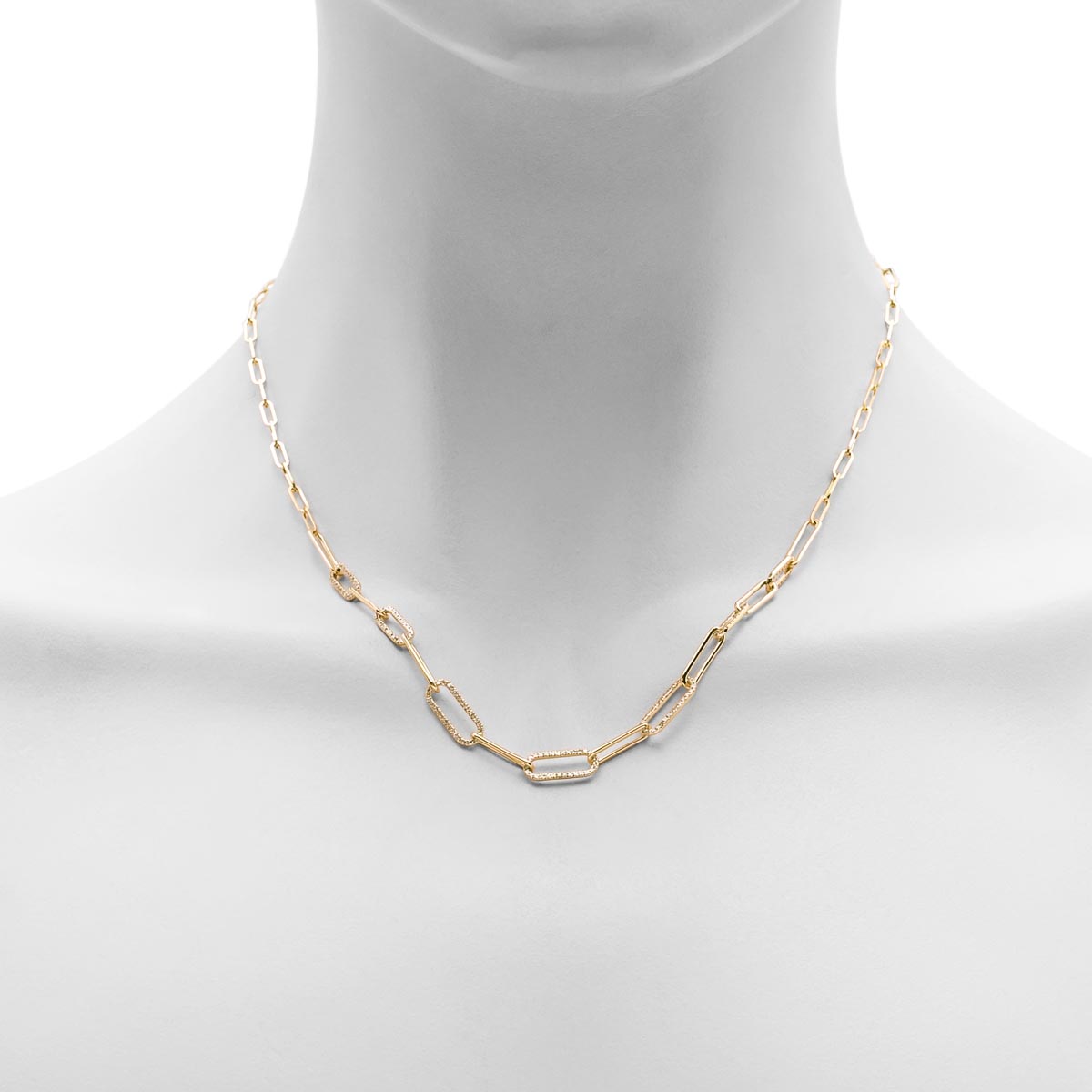 Diamond Paperclip Necklace in 14kt Yellow Gold (1/2ct tw)