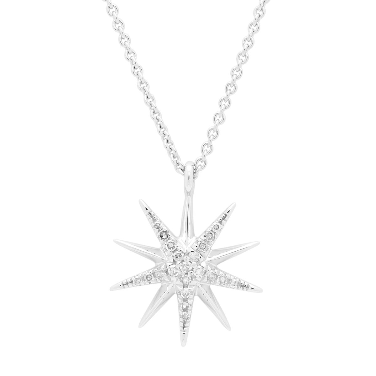 Diamond Star Necklace in Sterling Silver (1/10ct tw)