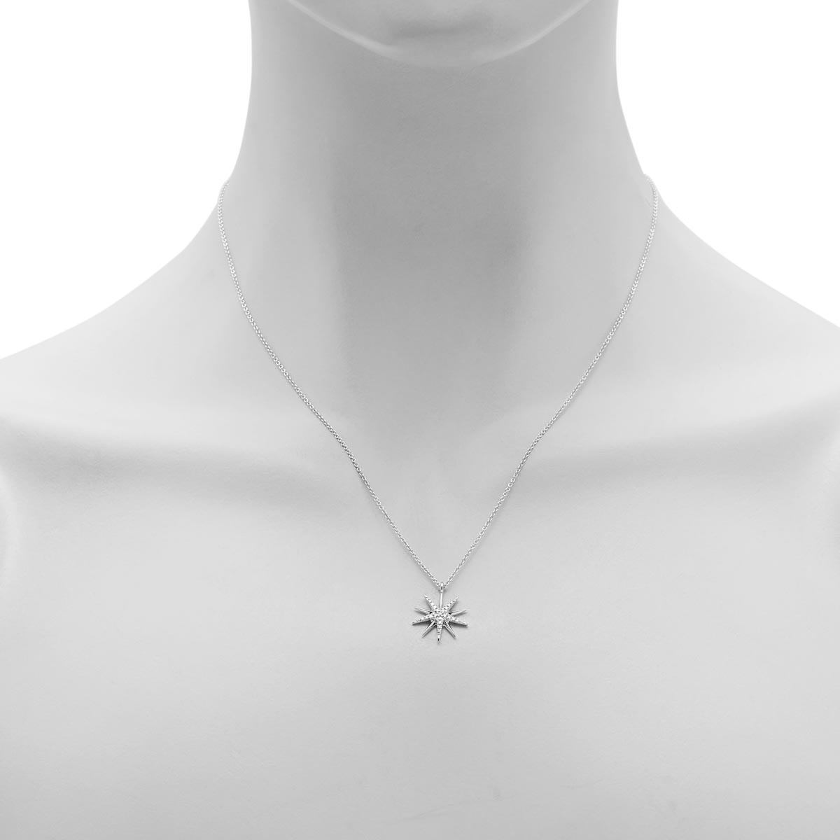 Diamond Star Necklace in Sterling Silver (1/10ct tw)