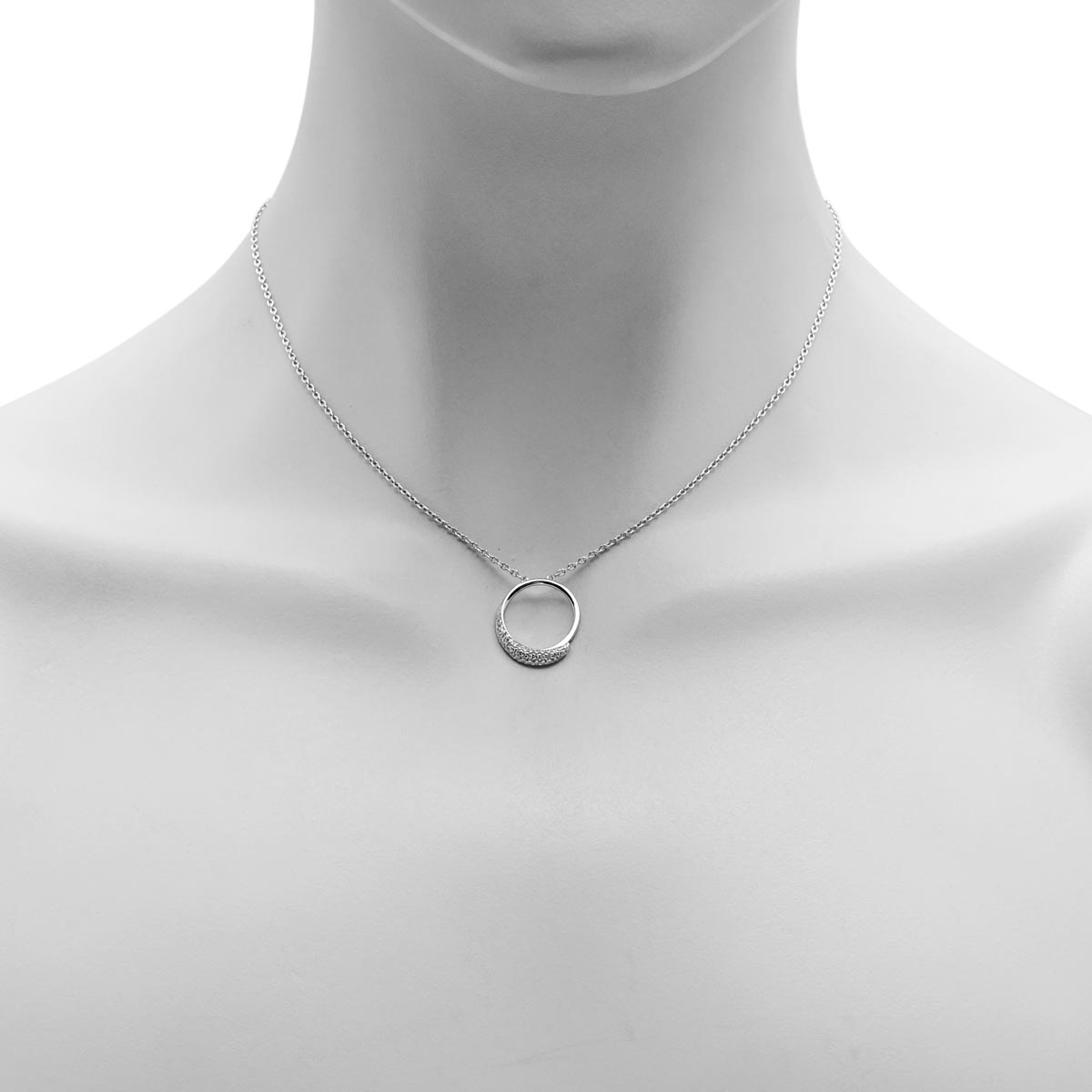 Cubic zirconia circle best sale necklace