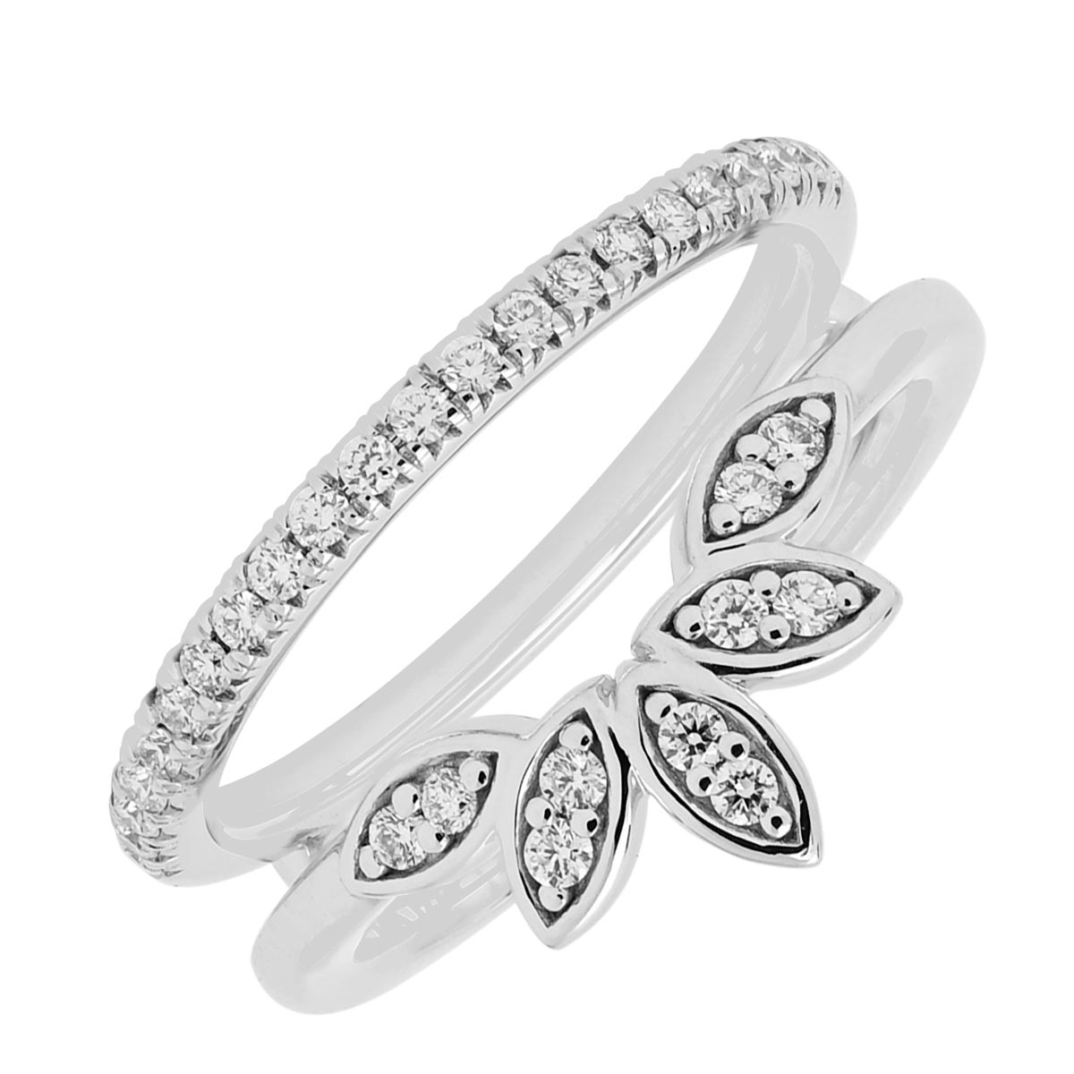 Diamond Wedding Ring Insert with Curved and Straight Band (1/4ct tw)