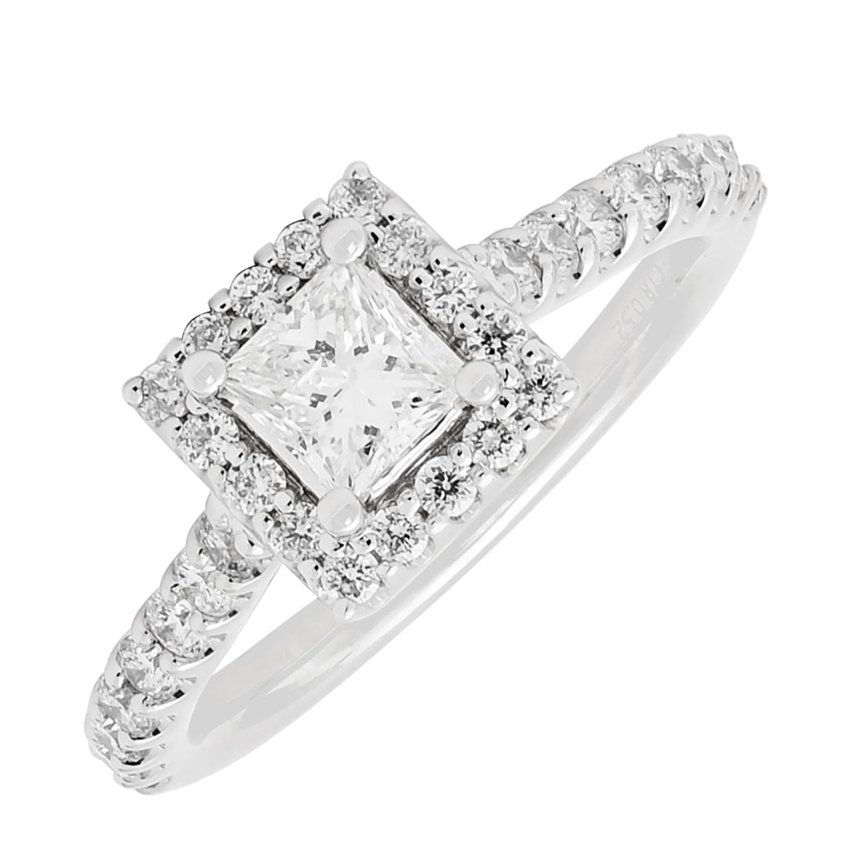 Princess Cut Diamond Halo Engagement Ring in 14kt White Gold (1ct tw)