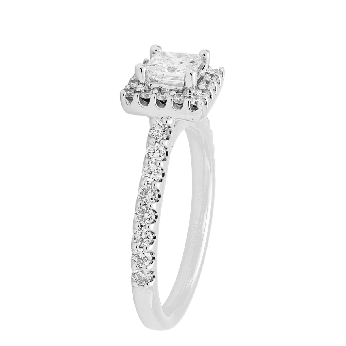 Princess Cut Diamond Halo Engagement Ring in 14kt White Gold (1ct tw)