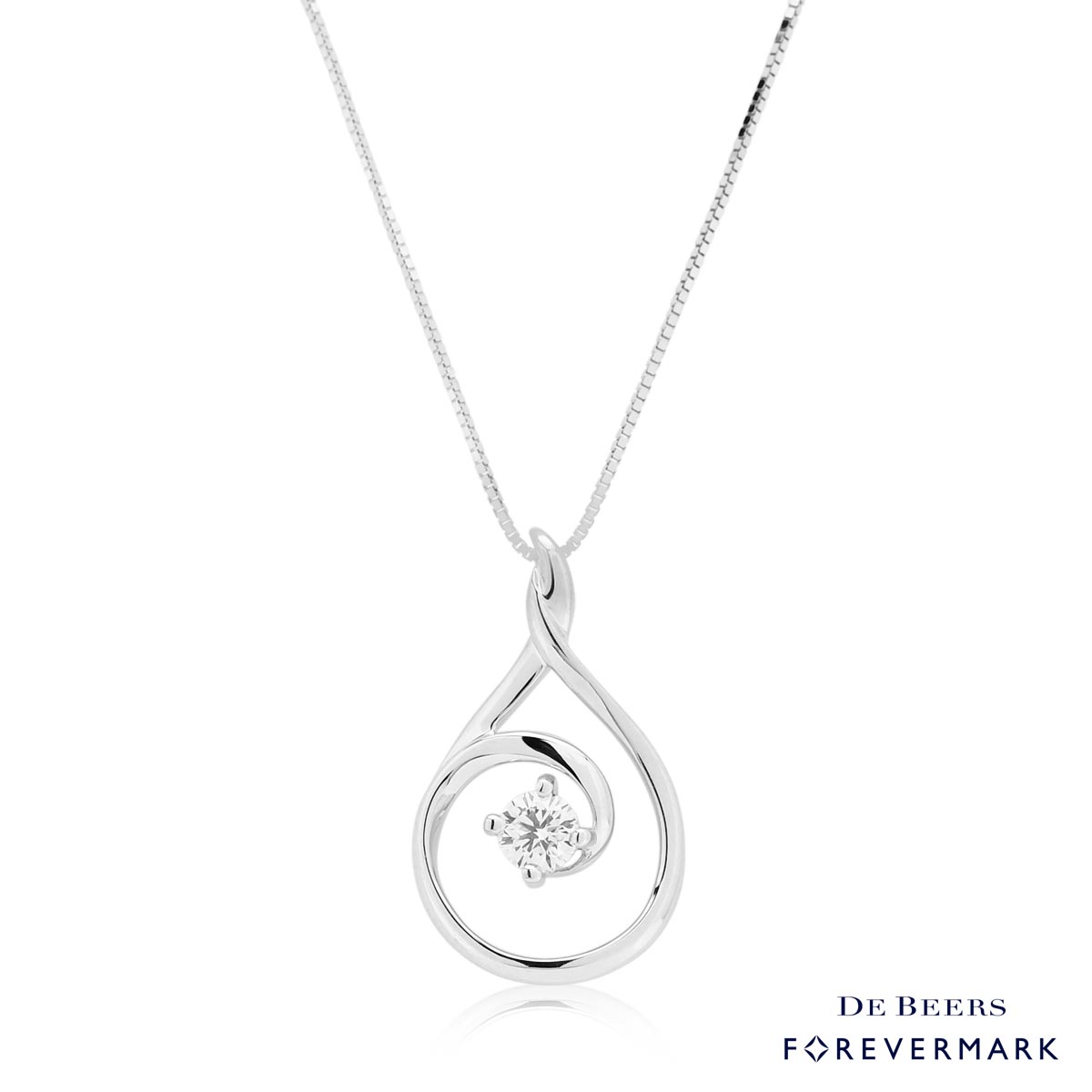 De Beers Forevermark Diamond Necklace in 14kt White Gold (1/7ct)