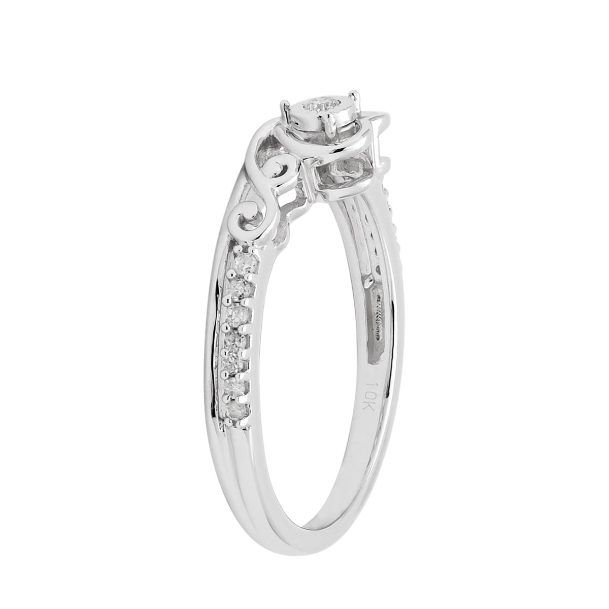 Diamond Heart Promise Ring in 10kt White Gold 1 10ct tw Day s Jewelers