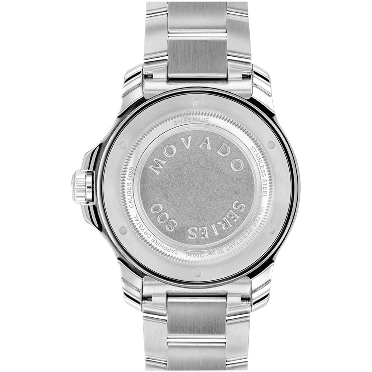 Movado Series 800 Mens Watch with Black Dial and Stainless Steel Bracelet (automatic movement)