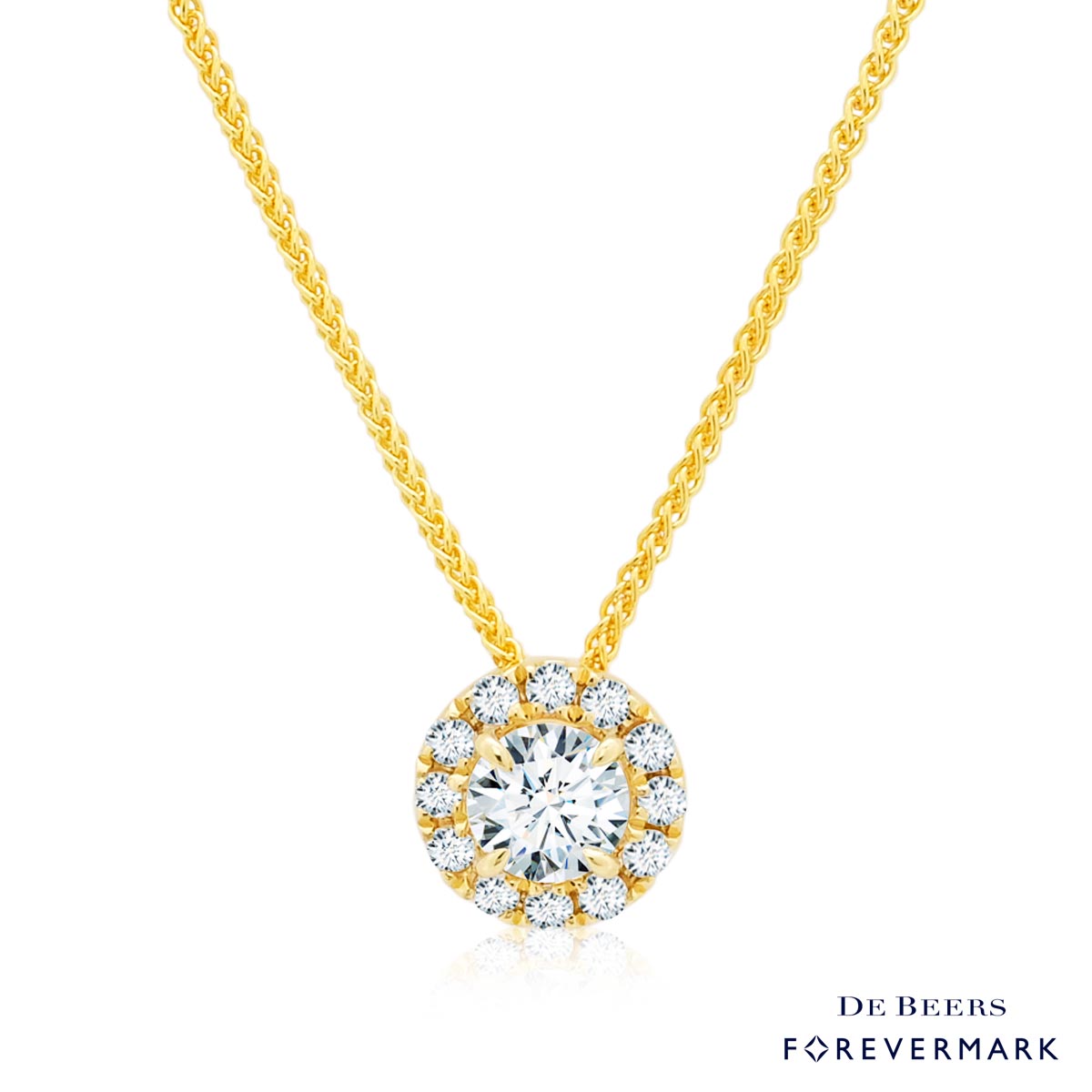 De Beers Forevermark Center of My Universe Diamond Necklace in 18kt Yellow Gold (1/3ct tw)