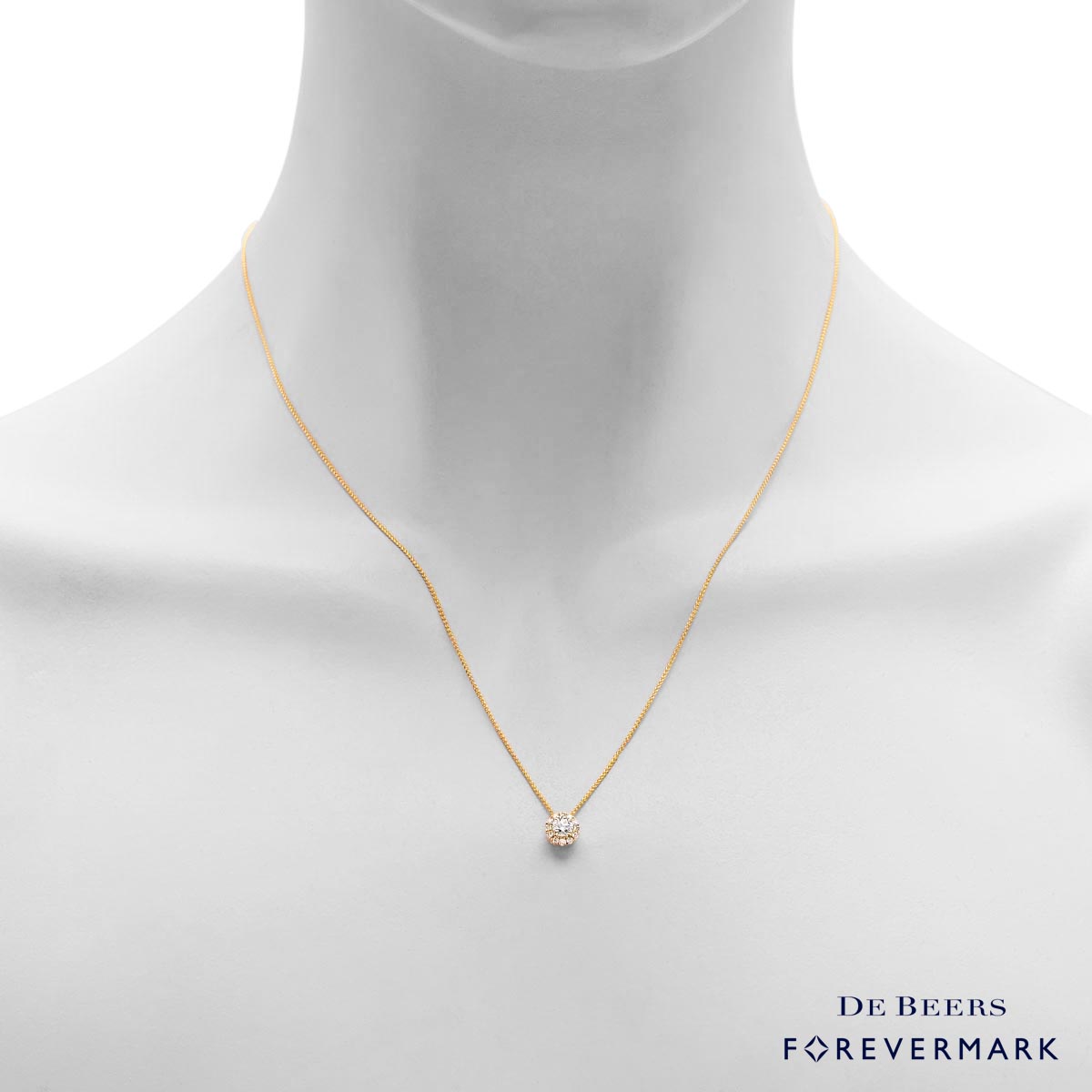 De Beers Forevermark Center of My Universe Diamond Necklace in 18kt Yellow Gold (1/3ct tw)