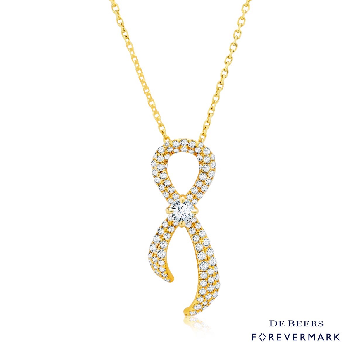 Forevermark Diamond Hope Ribbon Necklace in 18kt Yellow Gold (5/8ct tw)