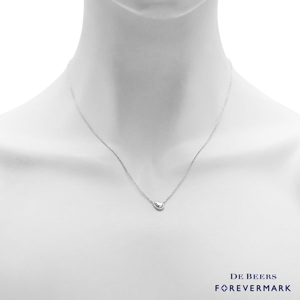 Forevermark Center of My Universe Diamond Pear Necklace in 18kt White Gold (3/8ct tw)
