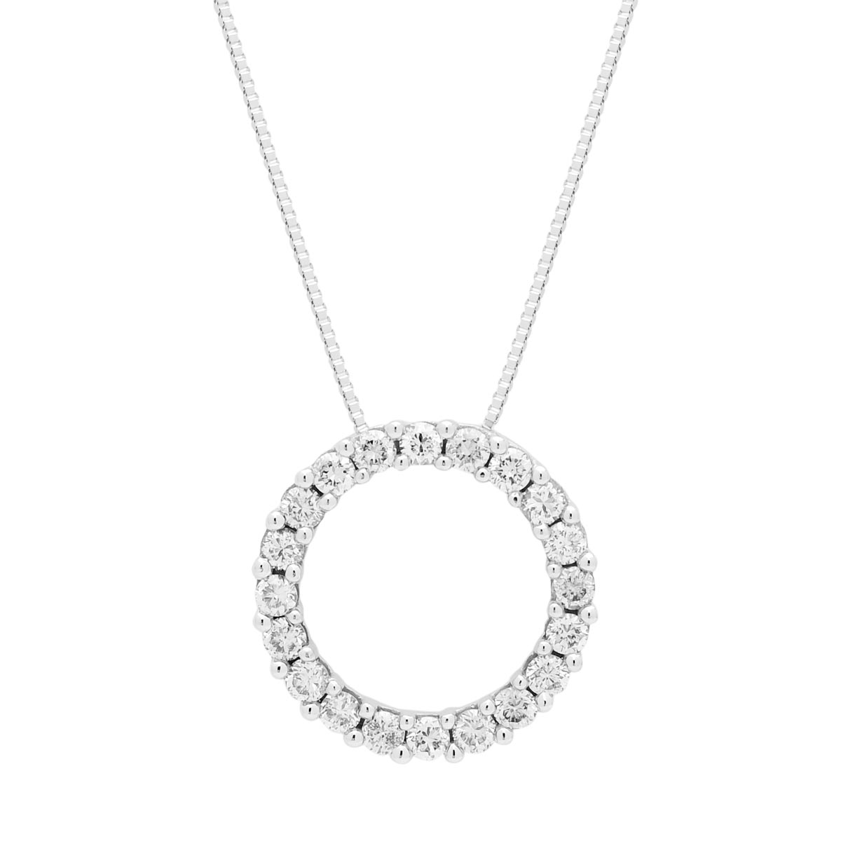 Diamond Circle Necklace in 14kt White Gold (1/2ct tw)